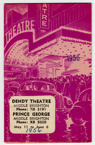 Ephemera - Program, Broadway Theatre Elwood, 1956