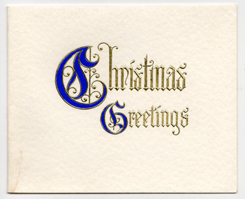 Ephemera - Seasonal card, Christmas Greetings, 1971