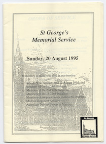 Ephemera - Program - religious service, St George's Memorial Service, 1995