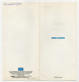 Ephemera - Invitation, Hotel St Moritz, 1991