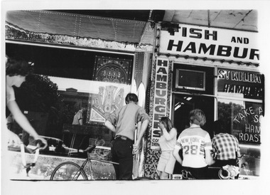 Photograph - Street scene, St Kilda shop window, c1980s