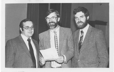 Photograph - Group portrait, Andrew McCutcheon and others, c1980s