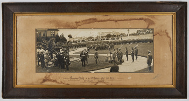 Photograph - Photograph of group, Sutcliffe & Ackers, Presenting Colors to the 14th Battalion Aust Impl Force St Kilda 13/12/14, 1914