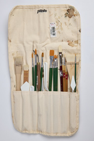 Tool - Artist's paint brushes, Mirka Mora paint brushes in a cloth holder