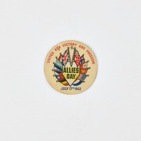 Memorabilia - Badge, A. W. Patrick, Allies badge, 1940s