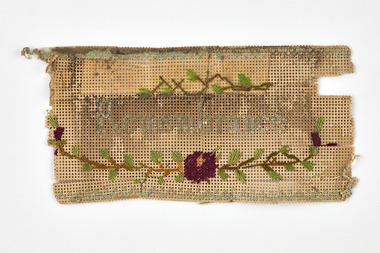 Memorabilia - Embroidered sample, Remembrance, c1920s-1940s