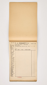 Administrative record - Invoice book, T J Fogarty Pty Ltd invoice book, c. 1970-1977