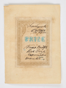 Award - Bookplate, Lyndhurst College award to Maisie Bridger, 1913