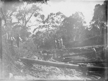 Photograph, Bridge Building -- Possibly Delley's Bridge c1901
