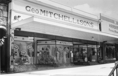 Photograph, Mr Geo. Mitchell & Sons shop in Main Street Stawell