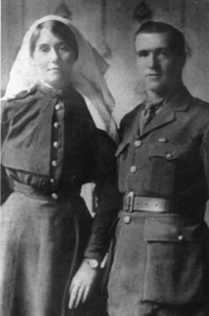 Photograph, Mr Walter Shelly in Uniform with an unknown Nursing sister in uniform