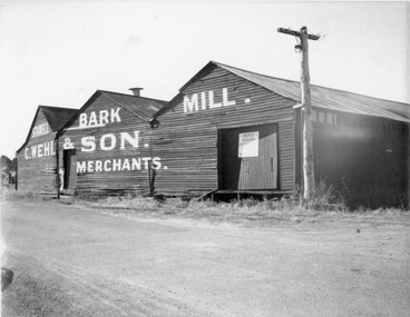 Photograph, Mr Carl Wehl and Son's Bark Mill in Taylor Street -- 2 Photos -- 1 Coloured