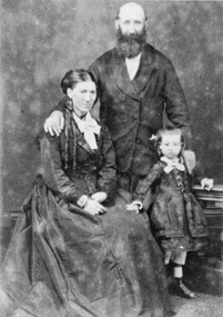 Photograph, Mr Nicholas Scallan & Mrs Kate Scallan nee Unknown with their daughter c1865-1870 --- Studio Portrait