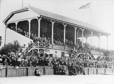 Photograph, Grandstand No1 in Central Park c1929 with a large crowd