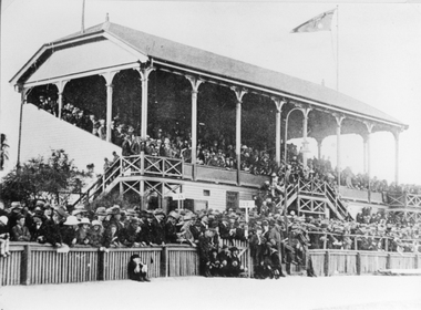 Photograph, Grandstand No1 in Central Park c 1929 with a large crowd