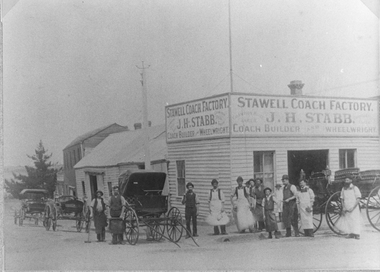 Photograph, Stabb and Fair Coachbuilders Corner of Main and Wimmera Streets Stawell 1890's, C 1890's