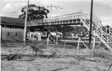 Photograph, Railway Step Bridge Stawell with signal box in the background