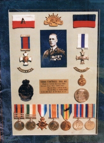 Photograph, Col. J.C.M. Traill DSO. MC - W W 1 & W W 2 medals in a frame