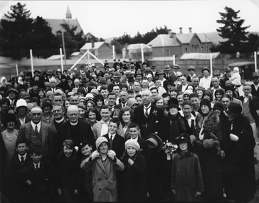 Photograph, St. Patrick’s Tennis Club Opening with St Patrick's Church in background