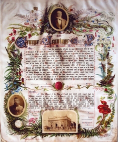 Photograph, Mr George Jennings -- Illuminated Address