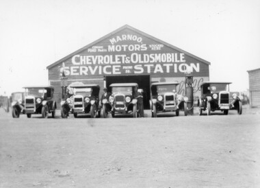 Photograph, Marnoo Motors Service Station for Chevrolet and Oldsmobile c1920