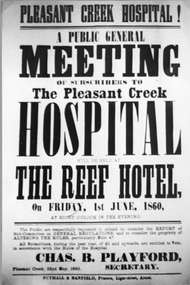Photograph, Stawell Hospital Meeting Notice 1860