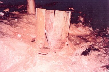 Photograph, Blasting Powder Keg found underground when mine workings re-opened 1982-1983