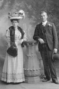 Photograph, Mrs Bertha Tepper nee Schultz & Mr Alfred Tepper after their Wedding 1908 -- Studio Portrait