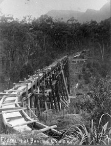 Photograph, Stawell Water Supply fluming at Bovine Creek in the Grampians.  Same as 1443