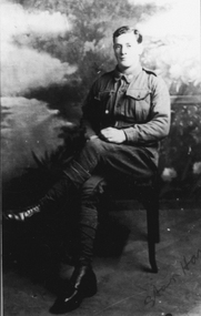 Photograph, Mr Stan and Ernest Harris of Great Western in WW1 uniforms -- Studio Portrait