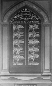 Photograph, WW1 Honour Roll at St. Matthew’s Church