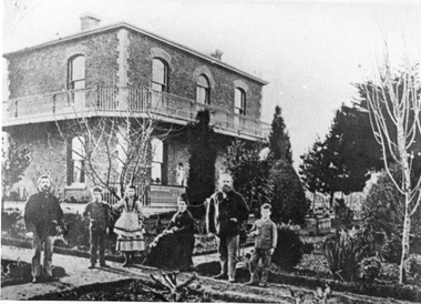 Photograph, Mr Jens Kofoed & family at their home in Armstrong