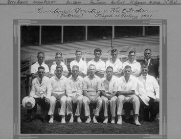 Photograph, Combined Country Cricket Team -- played agianst the West Indies at Geelong 1931