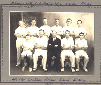 Photograph, "Easterners" Cricket Team with names -- Premiers of the Stawell Cricket Association 1938- 39