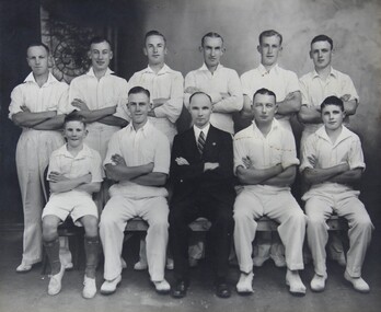 Photograph, "Easterners" Cricket Team with names -- Premiers of the Stawell Cricket Association 1938- 39