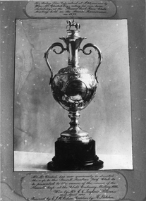 Photograph, Stawell Turf Club a Silver Cup won at Pleasant Creek race club meeting held at Stawell race course 1878