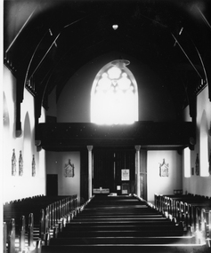 Photograph, St. Patrick’s Church Interior before the marble altar presented by Mr Angus McLennan