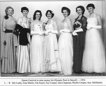 Photograph, Entrants in Queen Carnival to raise money for Olympic Pool 1954