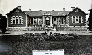 Photograph, Pleasant Creek Hospital built 1861