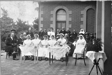 Photograph, Pleasant Creek Hospital Doctors Nurses and committee members after unveiling of Honour Roll 1918