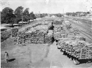 Photograph, Wood Stacks at the Stawell Rail Yards 1942