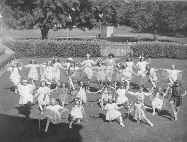 Photograph, Mrs Lindsay's Dancing Class in Central Park including the Langsford sisters
