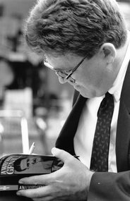 Photograph, Mr Greg Growden Author of “A Wayward Genius” at the book launch in Stawell 1991