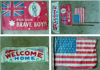 Photograph, Welcome Home Flags & Banner at the Stawell Fire Brigade after World War 1