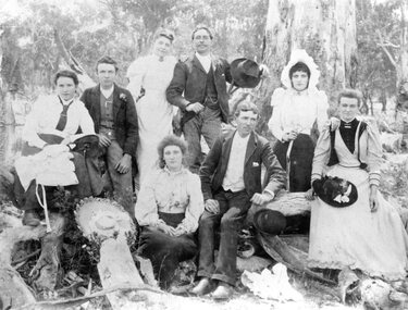 Photograph, Picnic in the Bush with a group of people