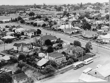 Photograph, Panorama of Stawell from the top of St. Matthew’s Spire with the  Childe Street and Wimmera Street intersection on the right