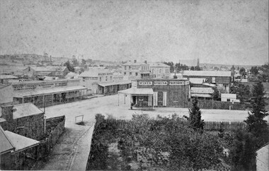 Photograph, Patrick Street and the Corner of Sloane Street with Stawell Court House in the background & St Patricks Church on the Horizon 1878