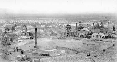 Photograph, Panorama Of Stawell from Big Hill looking North West 1878 Mines Visible