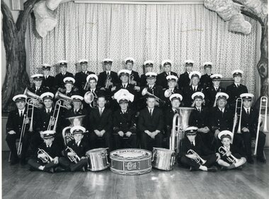 Photograph, Stawell Brass Band at the Band Room Cnr Wakeham & Sloane Streets 1967