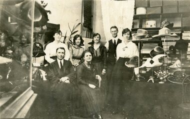 Photograph, Mr Geo. Smith & Co's Drapery Store with Staff in Main Street Stawell